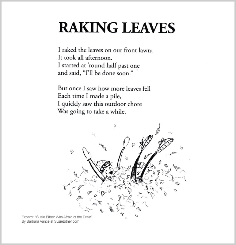 Raking Leaves Suzie Bitner Was Afraid of the Drain